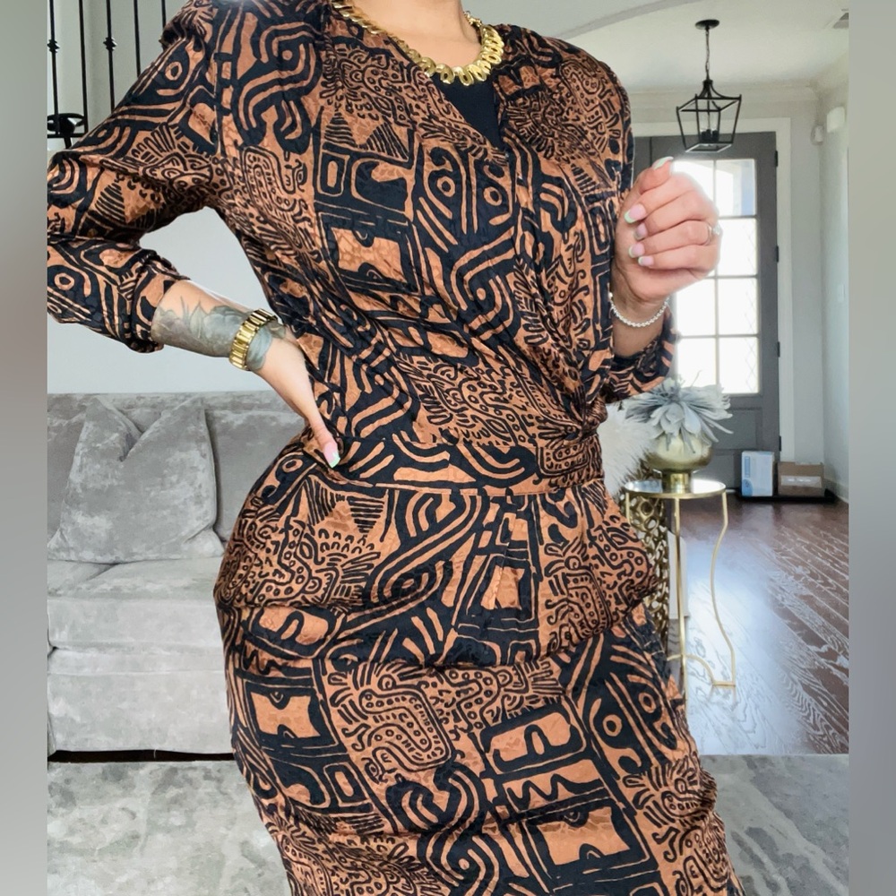 Ann May 100% Silk Skirt Set